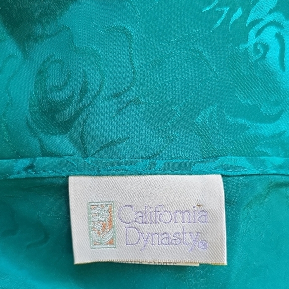 Teal Floral Jacquard Maxi Slip Dress - Picture 6 of 7